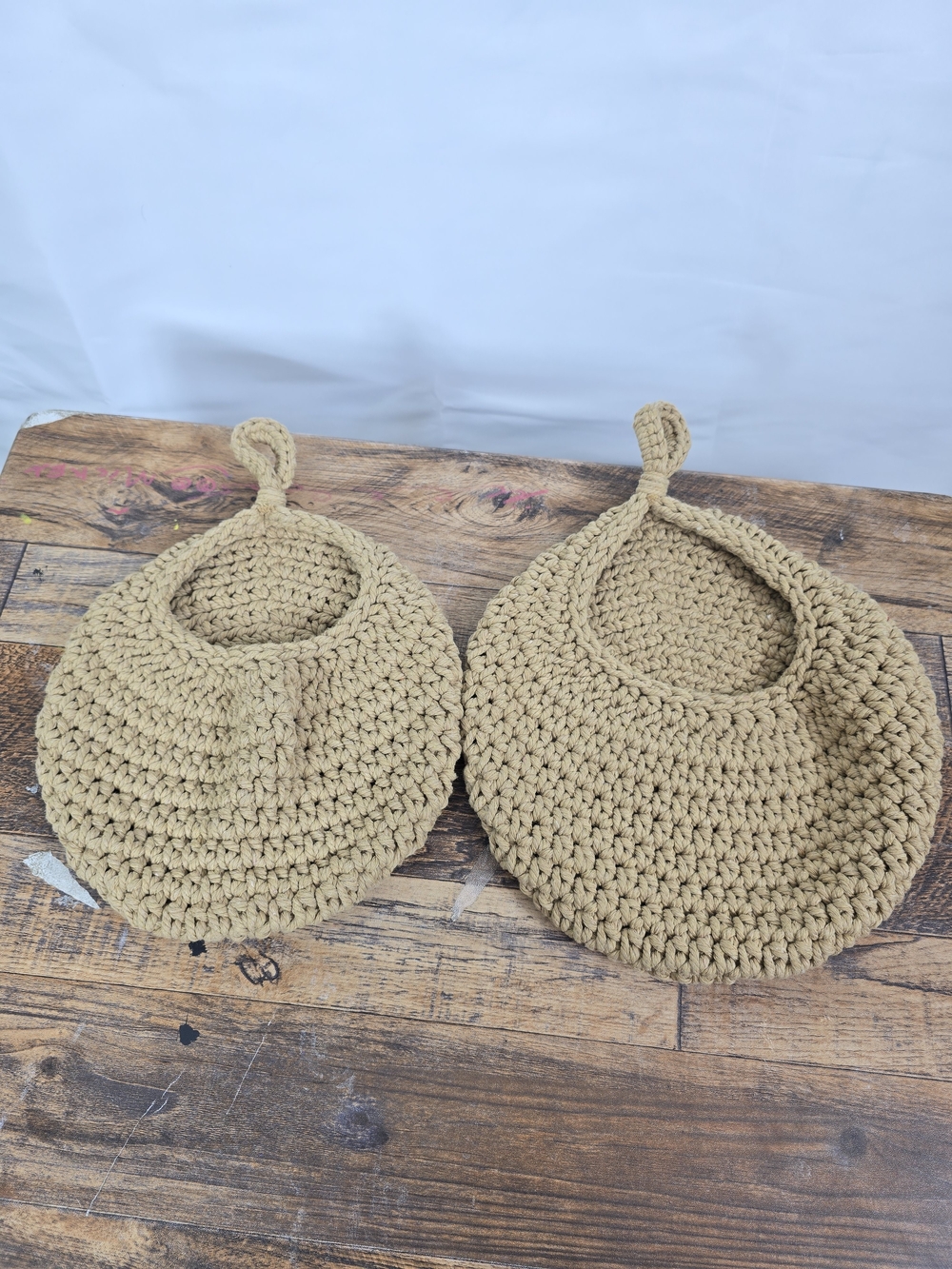 Handmade Crocheted Holders Tan